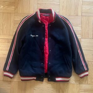 Navy Blue Varsity Jacket By Zara